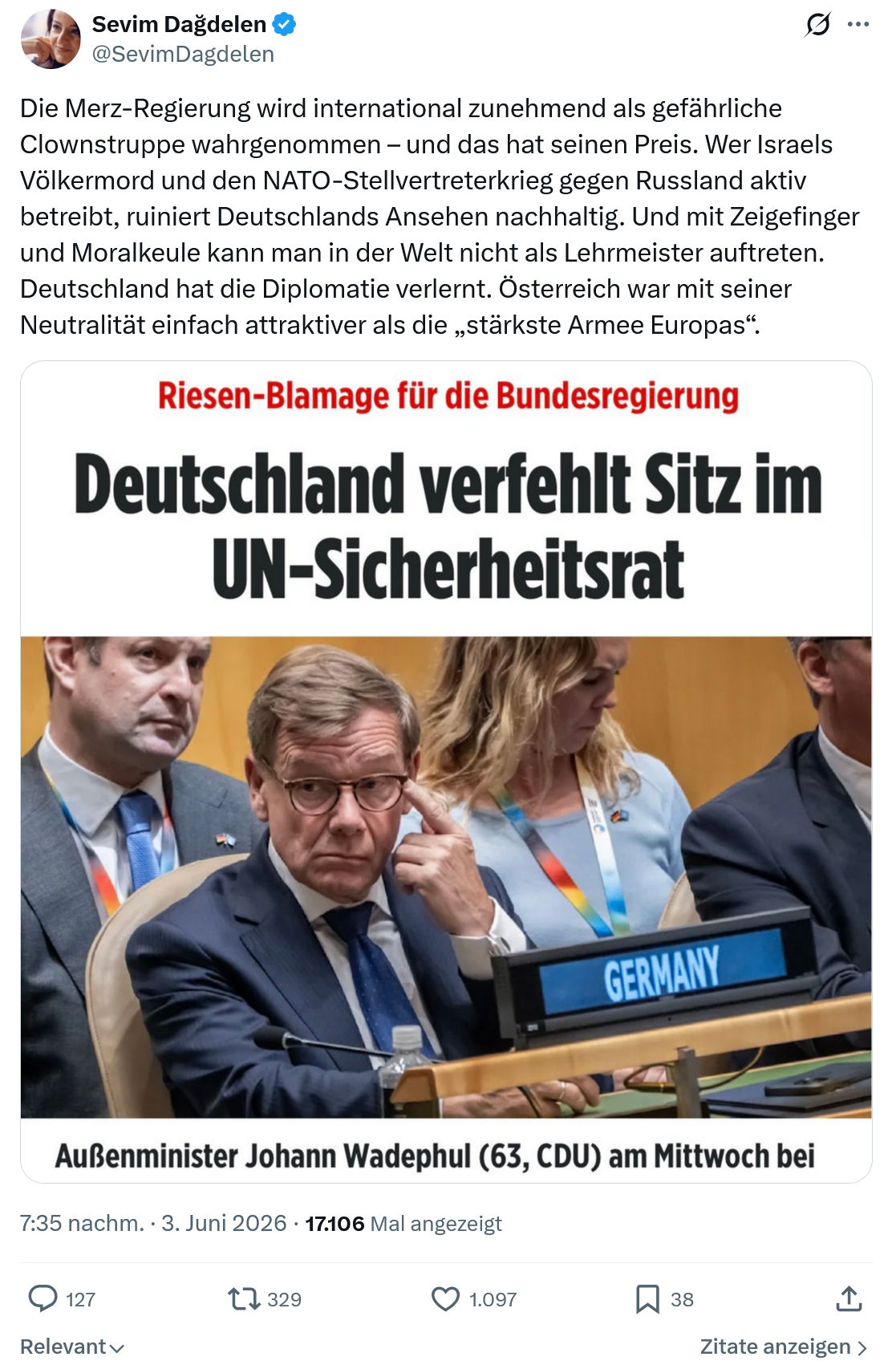 Sevim Dagdelen: Die Merz-Regierung wird international zunehmend…