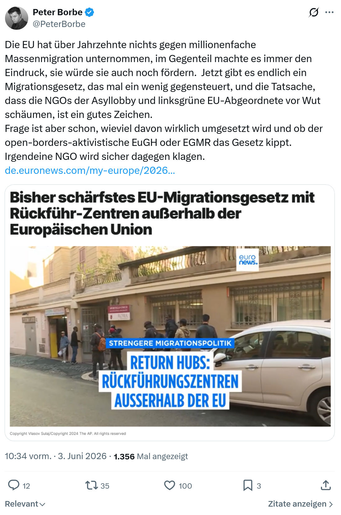 Peter Borbe: Die EU hat über Jahrzehnte nichts…