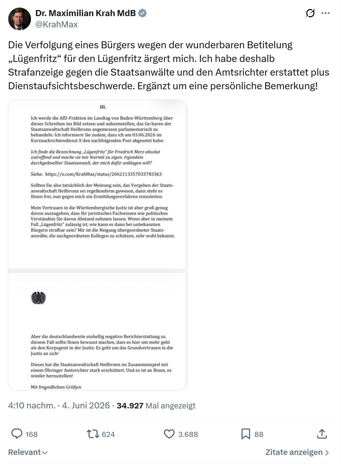Maximilian Krah: Die Verfolgung eines Bürgers…