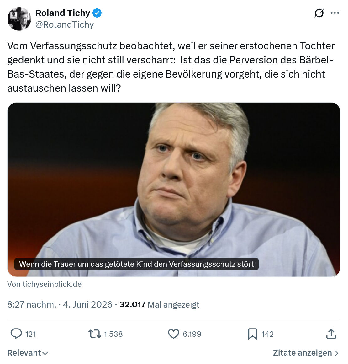 Roland Tichy: Vom Verfassungsschutz beobachtet…