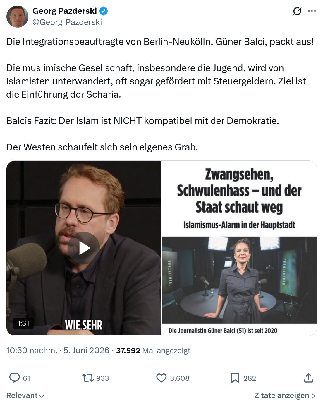 Georg Pazderski: Die Integrationsbeauftragte von Berlin-Neukölln…