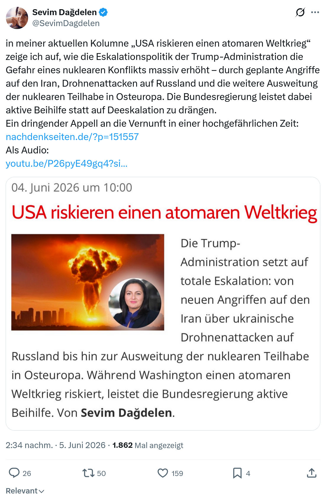 Sevim Dagdelen: in meiner aktuellen Kolumne…