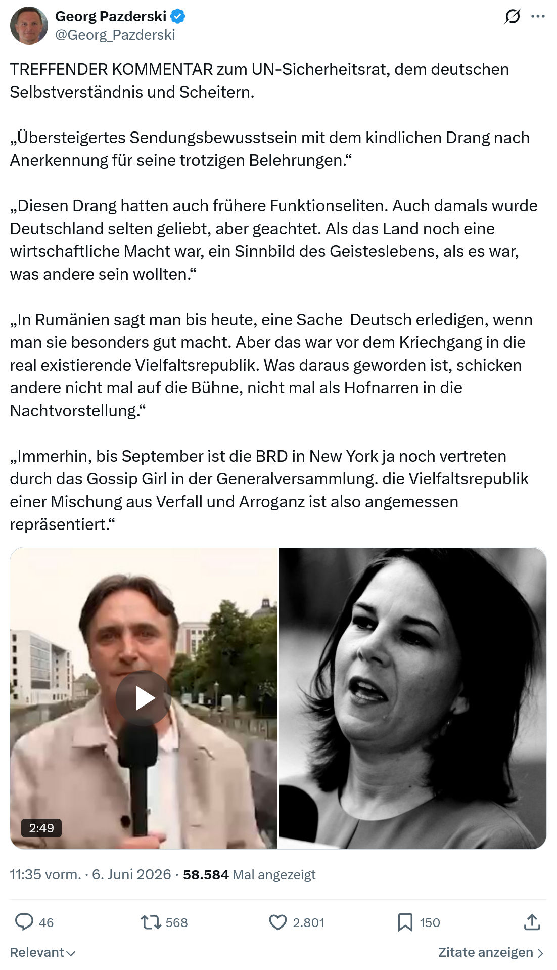 Georg Pazderski: TREFFENDER KOMMENTAR zum UN-Sicherheitsrat…