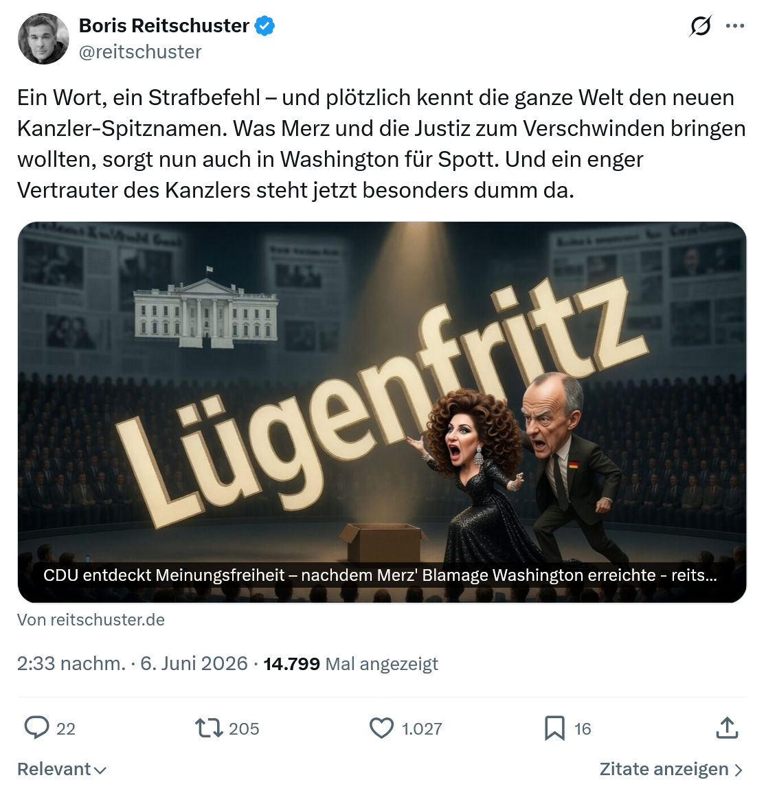 Boris Reitschuster: Ein Wort, ein Strafbefehl…