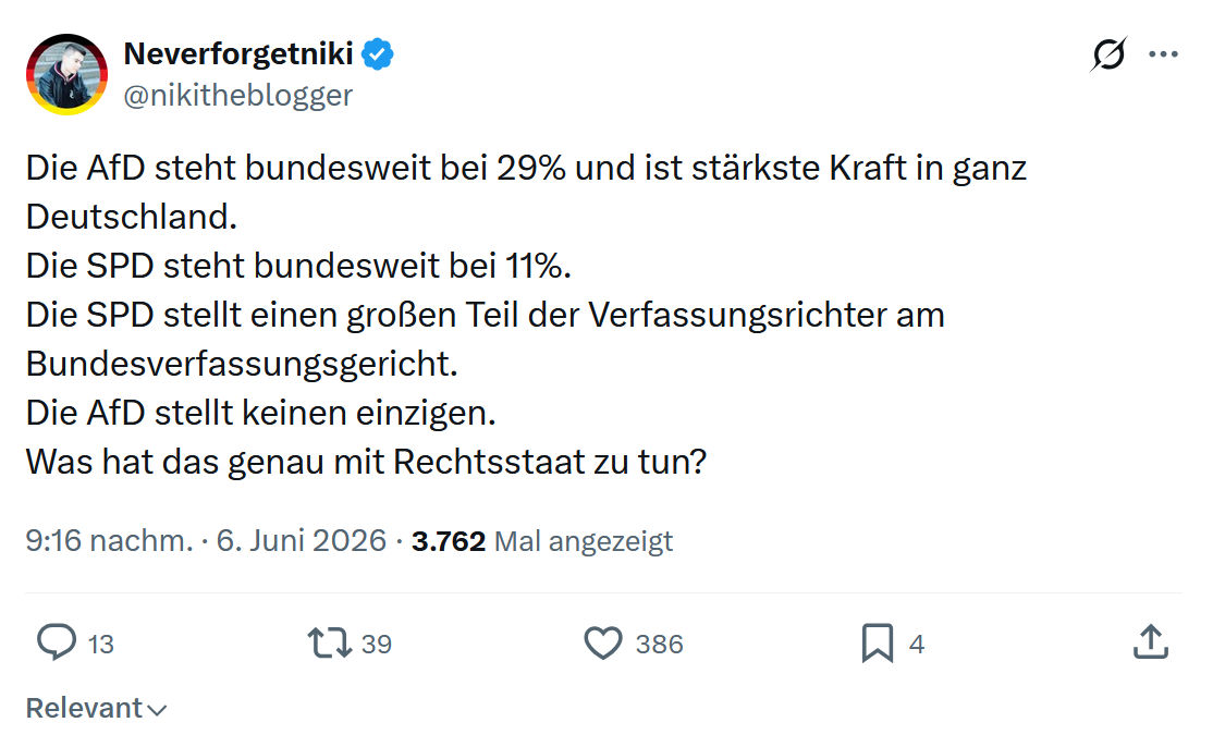 Neverforgetniki: Die AfD steht bundesweit bei 29%…