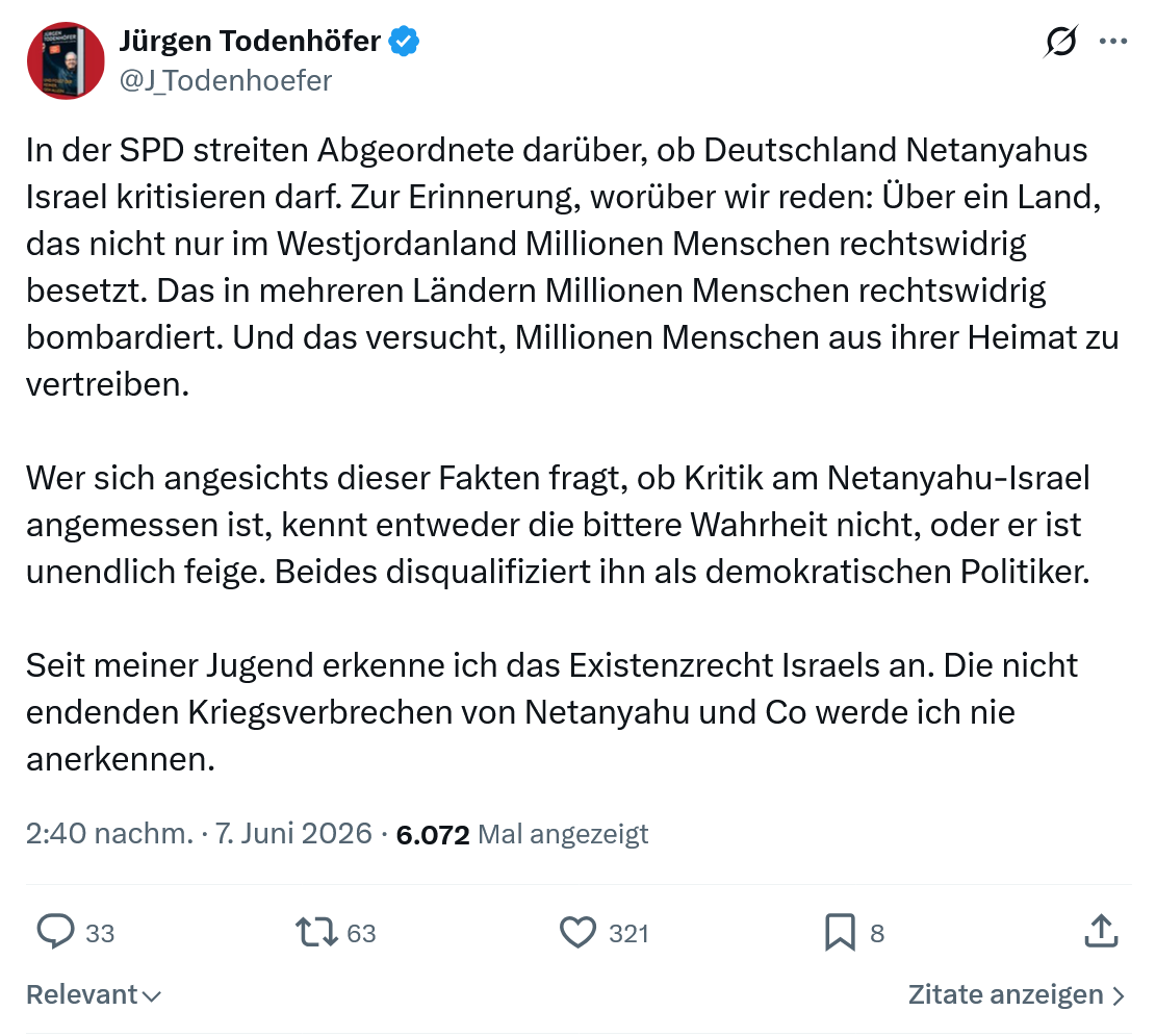 Jürgen Todenhöfer: In der SPD streiten Abgeordnete darüber…