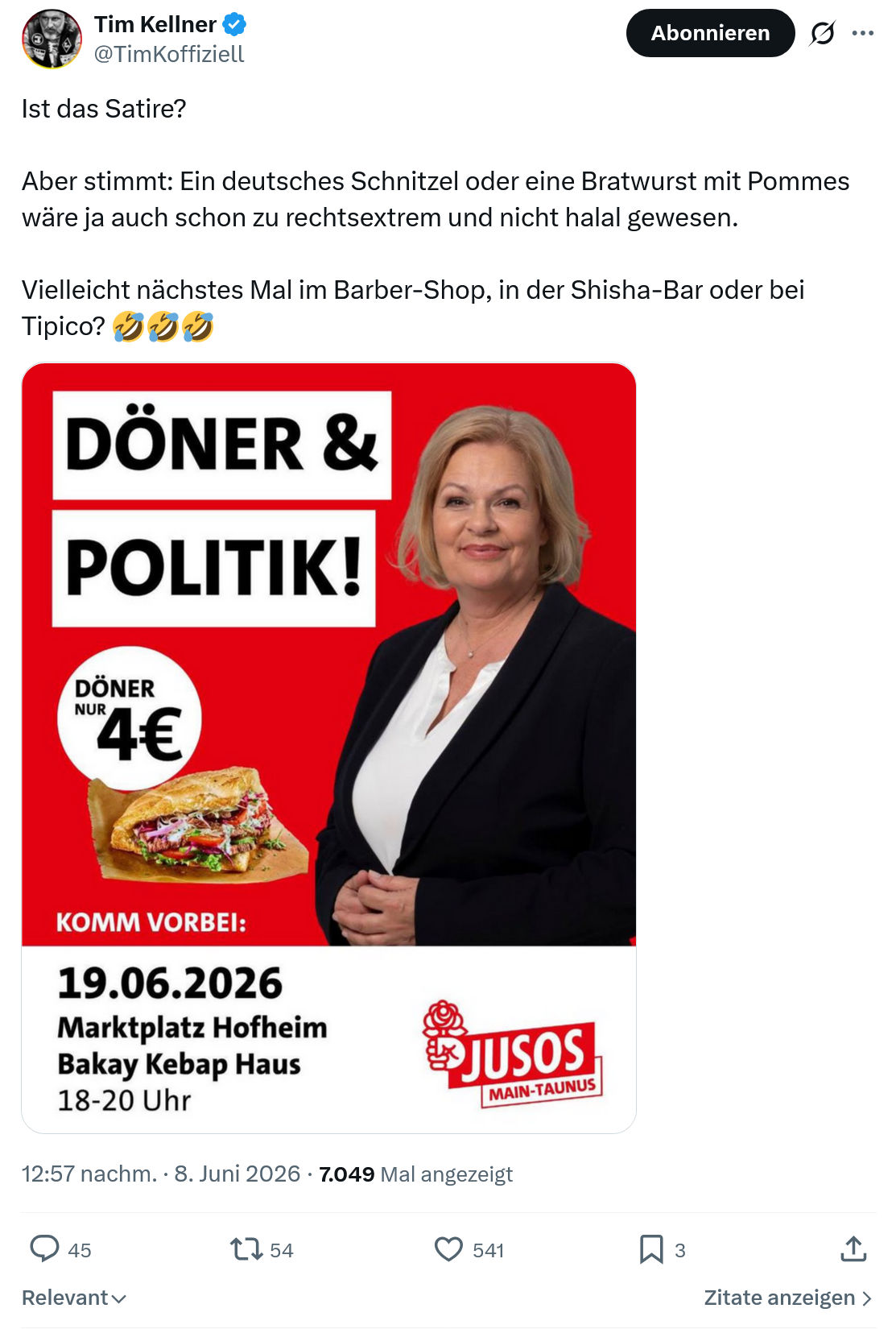 Tim Kellner: Ist das Satire?…