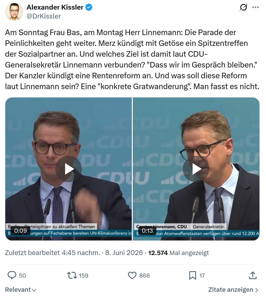 Alexander Kissler: Am Sonntag Frau Bas…