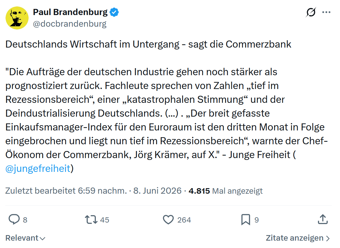 Paul Brandenburg: Deutschlands Wirtschaft im Untergang…