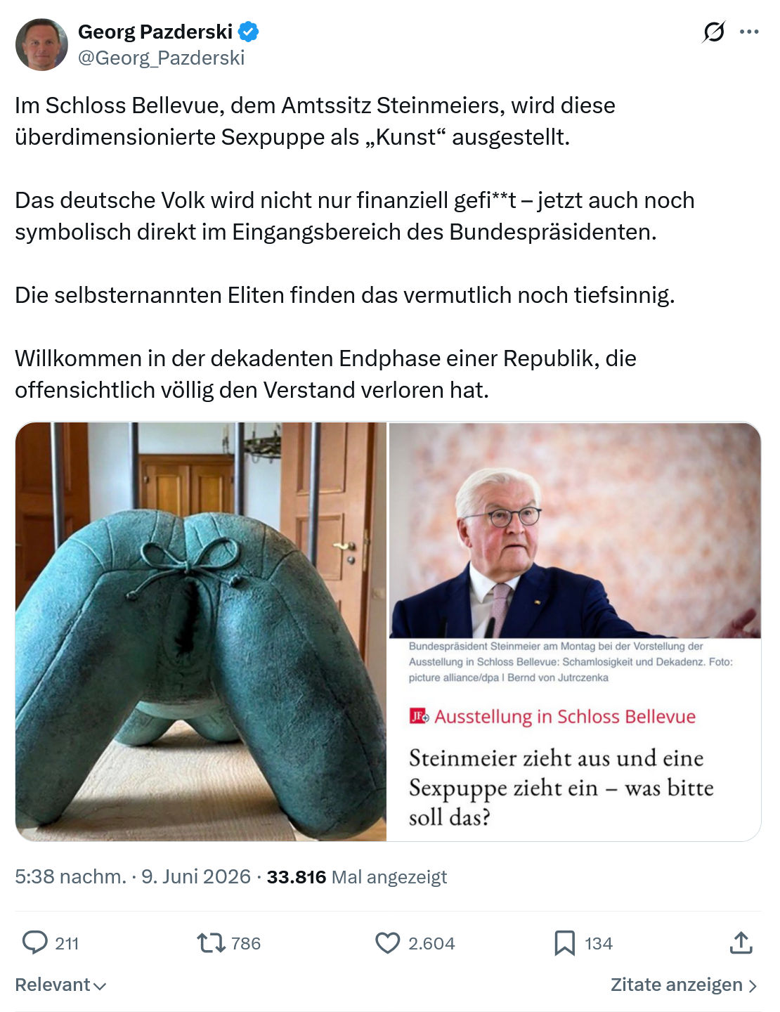 Georg Pazderski: Im Schloss Bellevue…