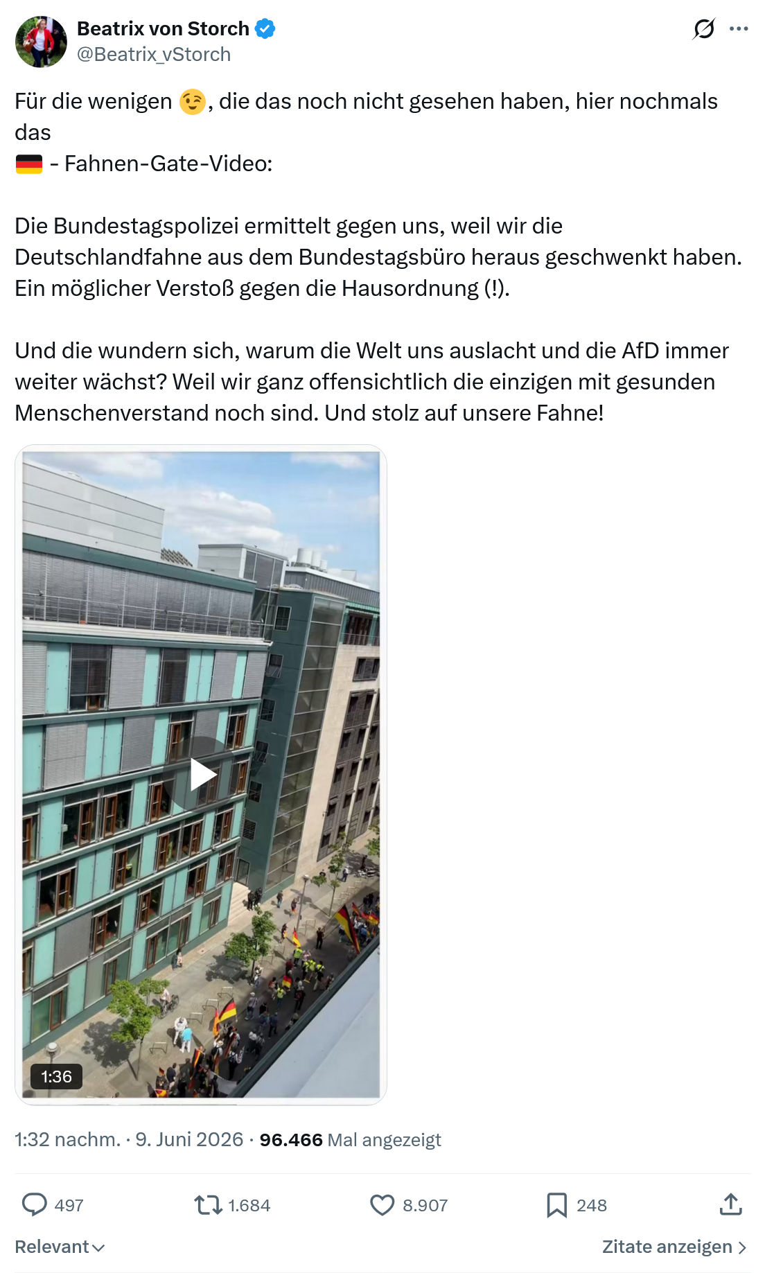 Beatrix von Storch: Für die wenigen…