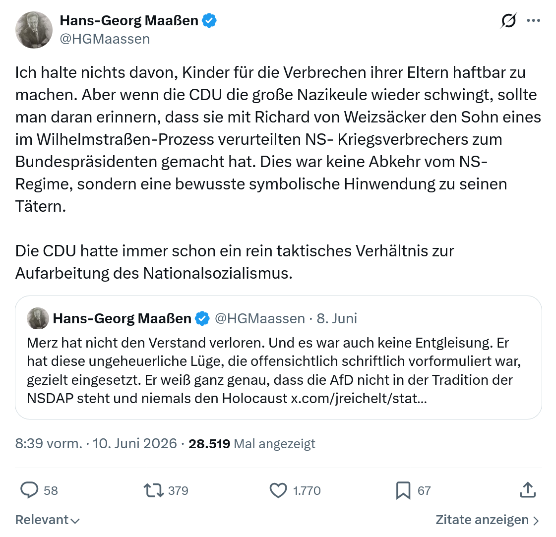 Hans-Georg Maaßen: Ich halte nichts davon…