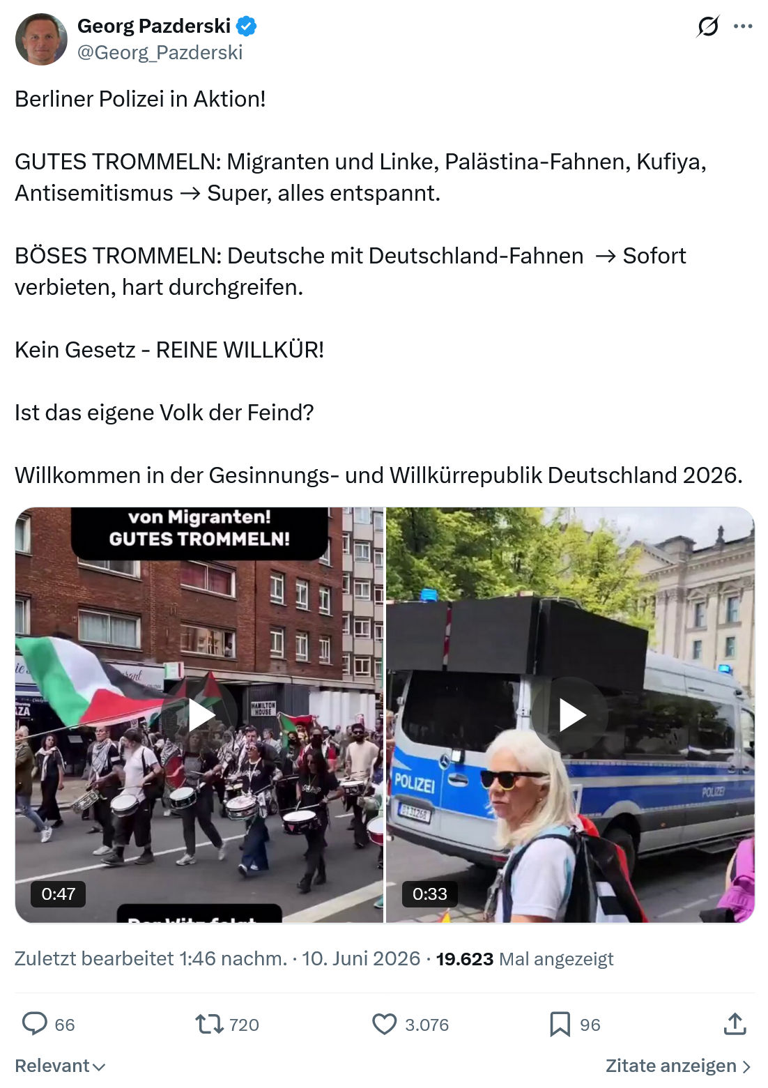 Georg Pazderski: Berliner Polizei in Aktion!…