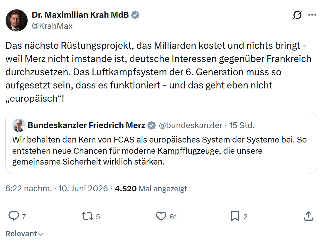 Maximilian Krah: Das nächste Rüstungsprojekt…