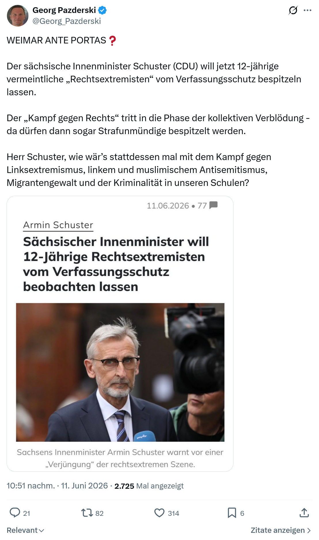 Georg Pazderski: WEIMAR ANTE PORTAS❓…