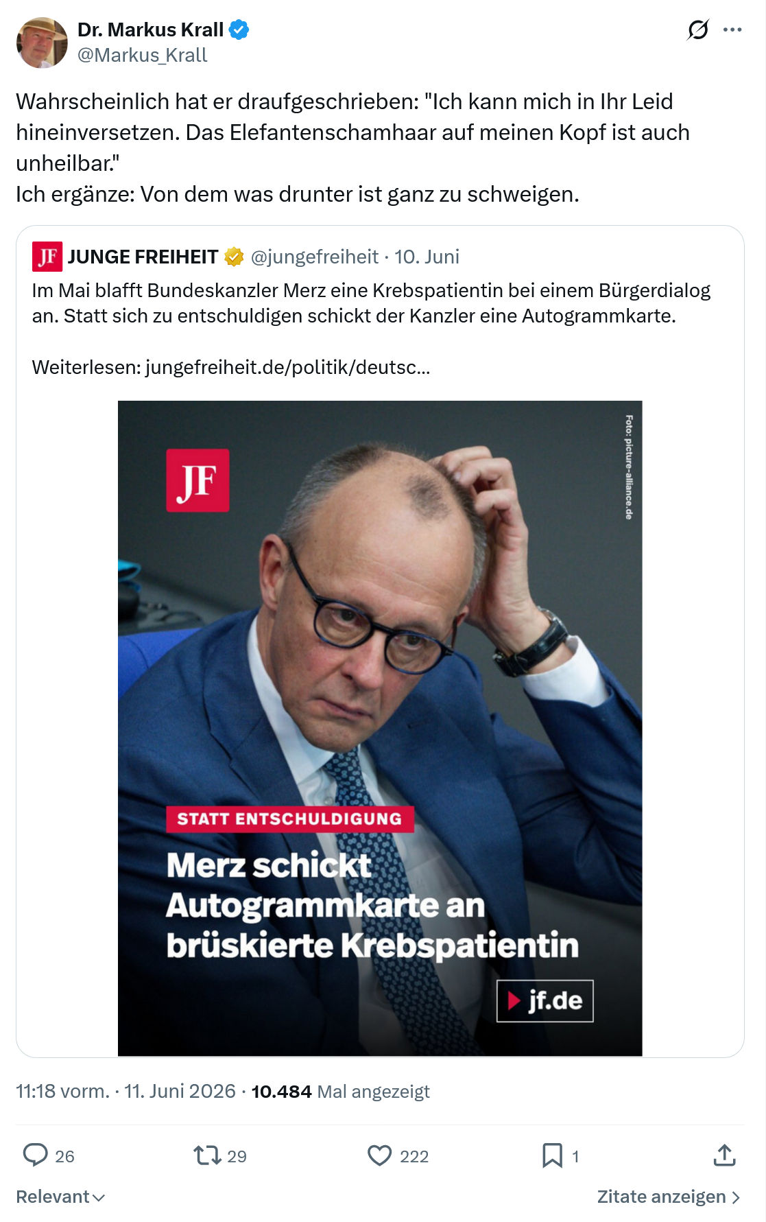 Markus Krall: Wahrscheinlich hat er draufgeschrieben…