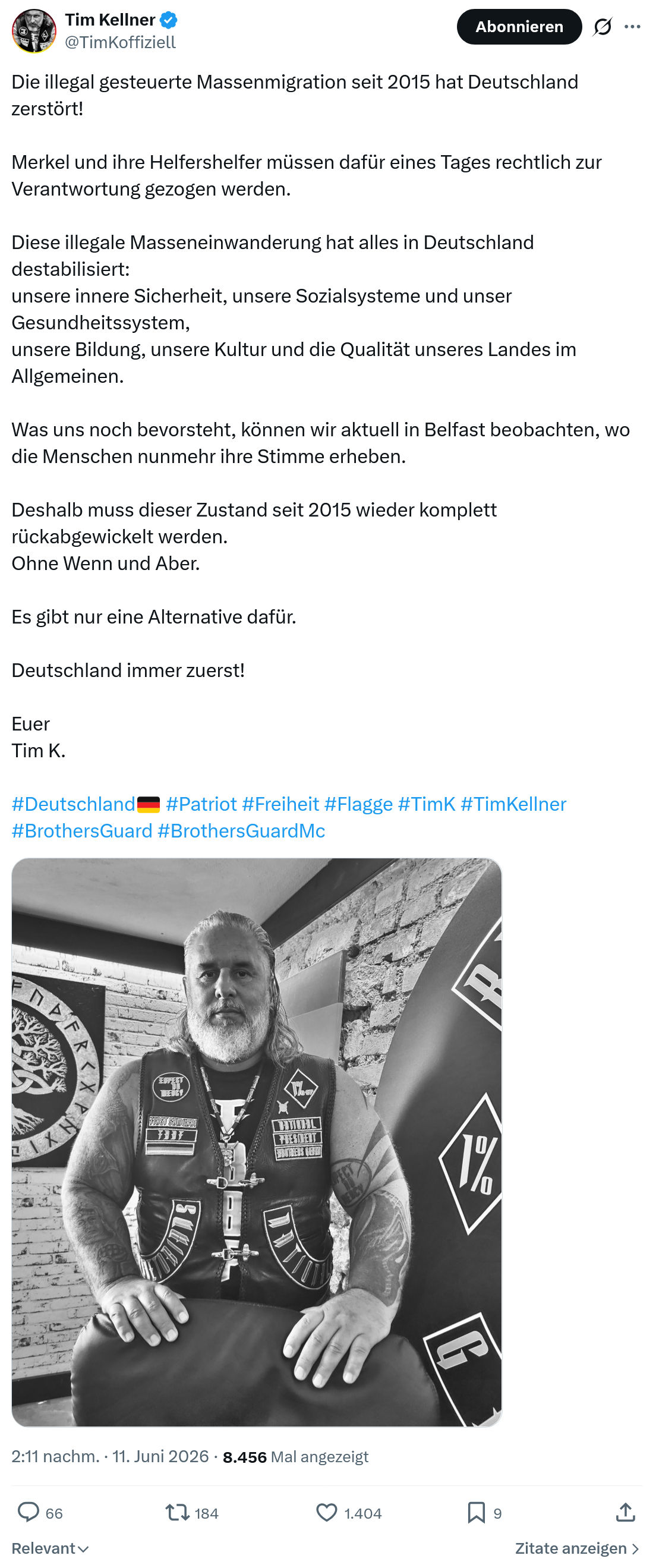 Tim Kellner: Die illegal gesteuerte Massenmigration…