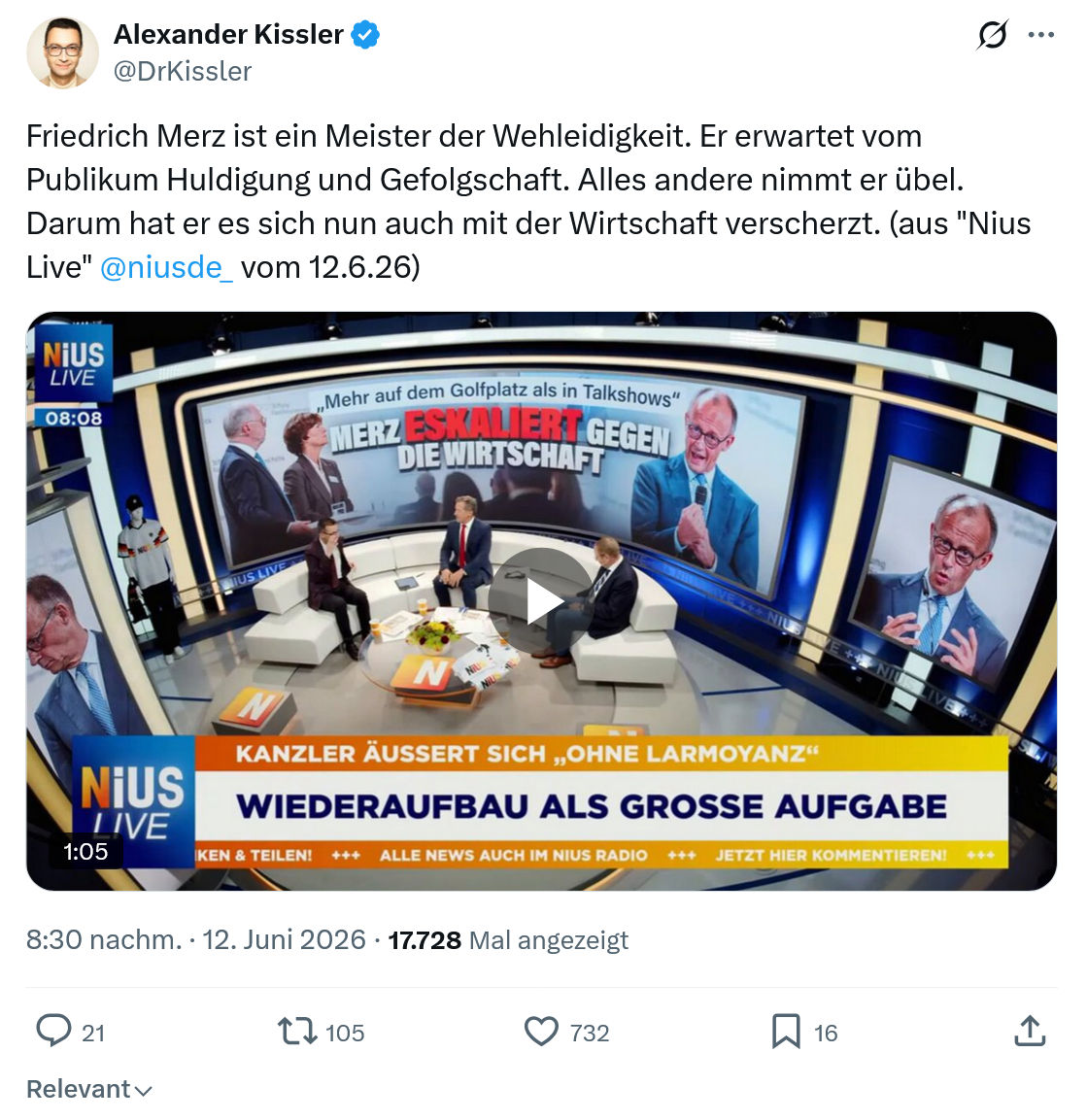 Alexander Kissler: Friedrich Merz ist ein Meister der Wehleidigkeit…