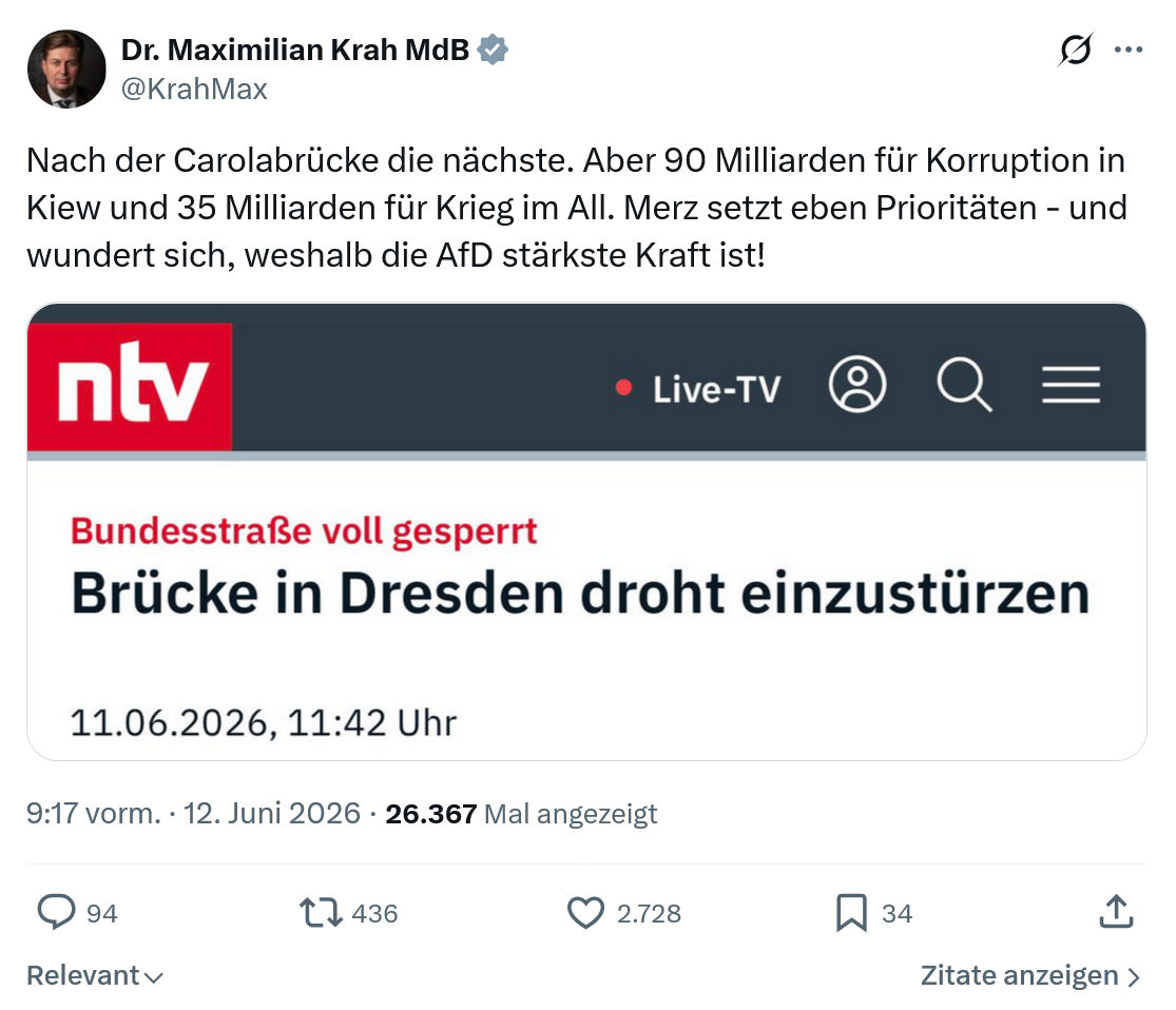 Maximilian Krah: Nach der Carolabrücke die nächste…