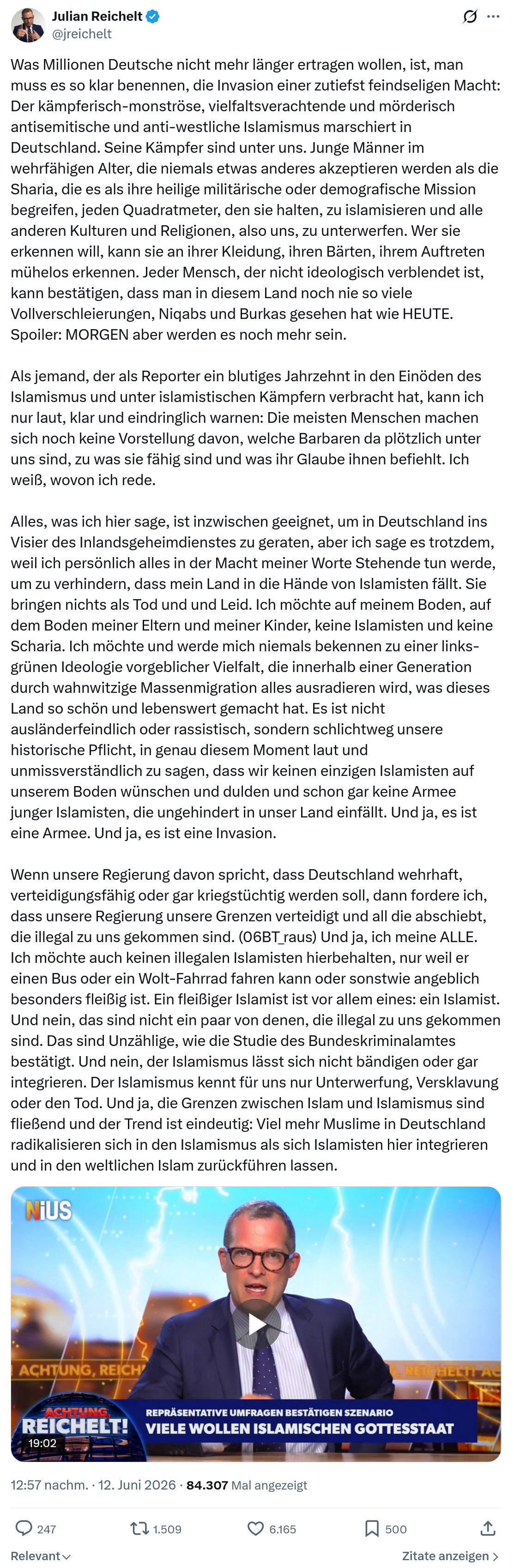 Julian Reichelt: Was Millionen Deutsche nicht…
