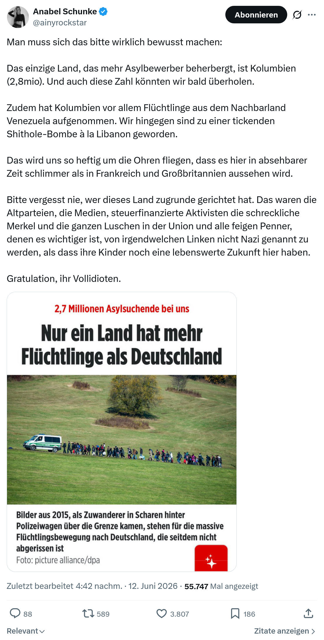 Anabel Schunke: Man muss sich das bitte wirklich bewusst machen…
