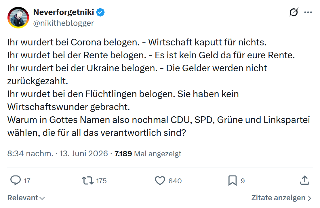 Neverforgetniki: Ihr wurdert bei Corona belogen…