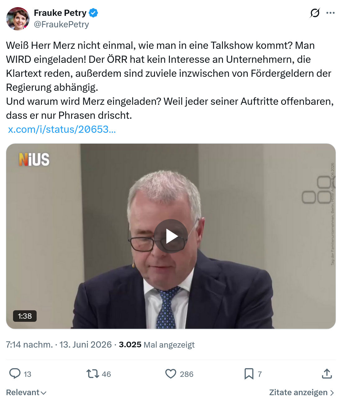 Frauke Petry: Weiß Herr Merz nicht einmal…
