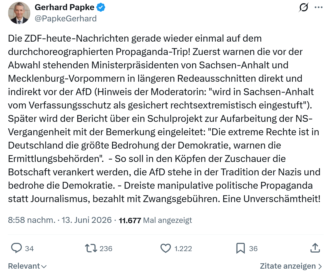 Gerhard Papke: Die ZDF-heute-Nachrichten gerade wieder…