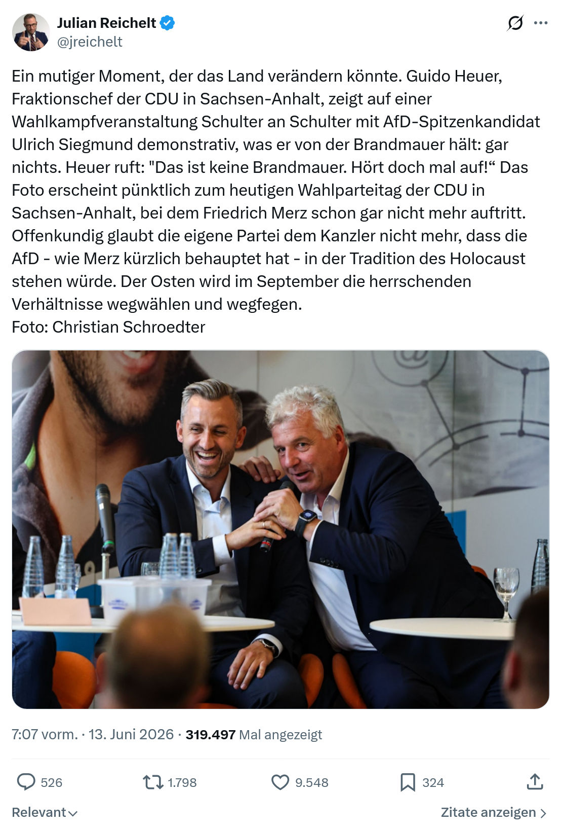 Julian Reichelt: Ein mutiger Moment…