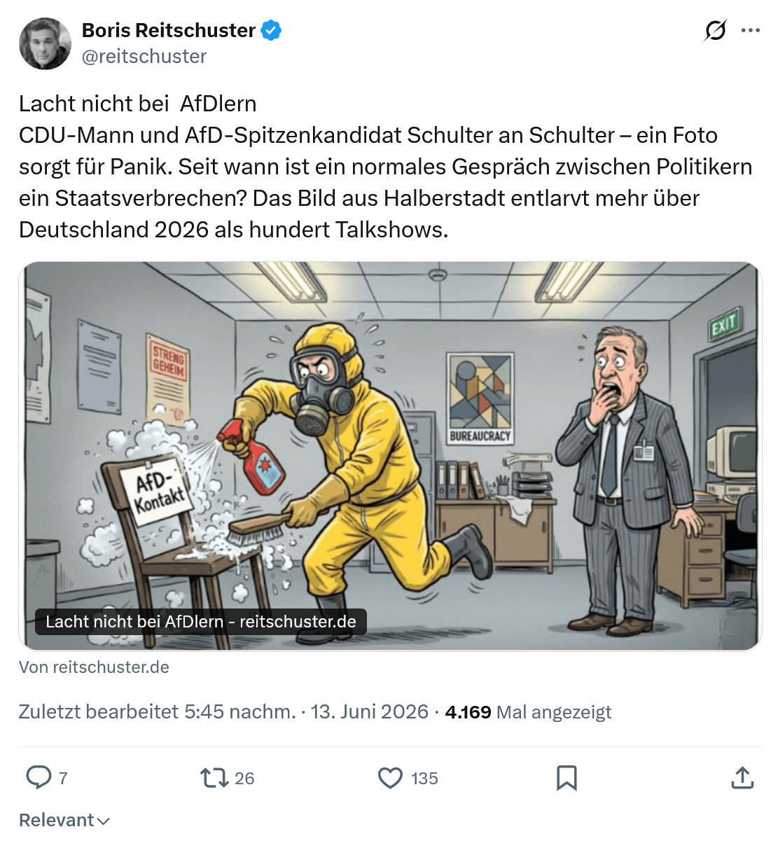 Boris Reitschuster: Lacht nicht bei  AfDlern…