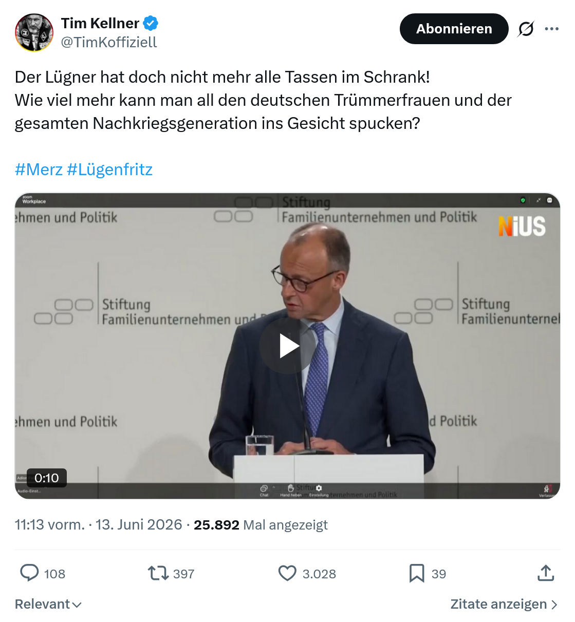 Tim Kellner: Der Lügner hat doch nicht mehr alle Tassen…