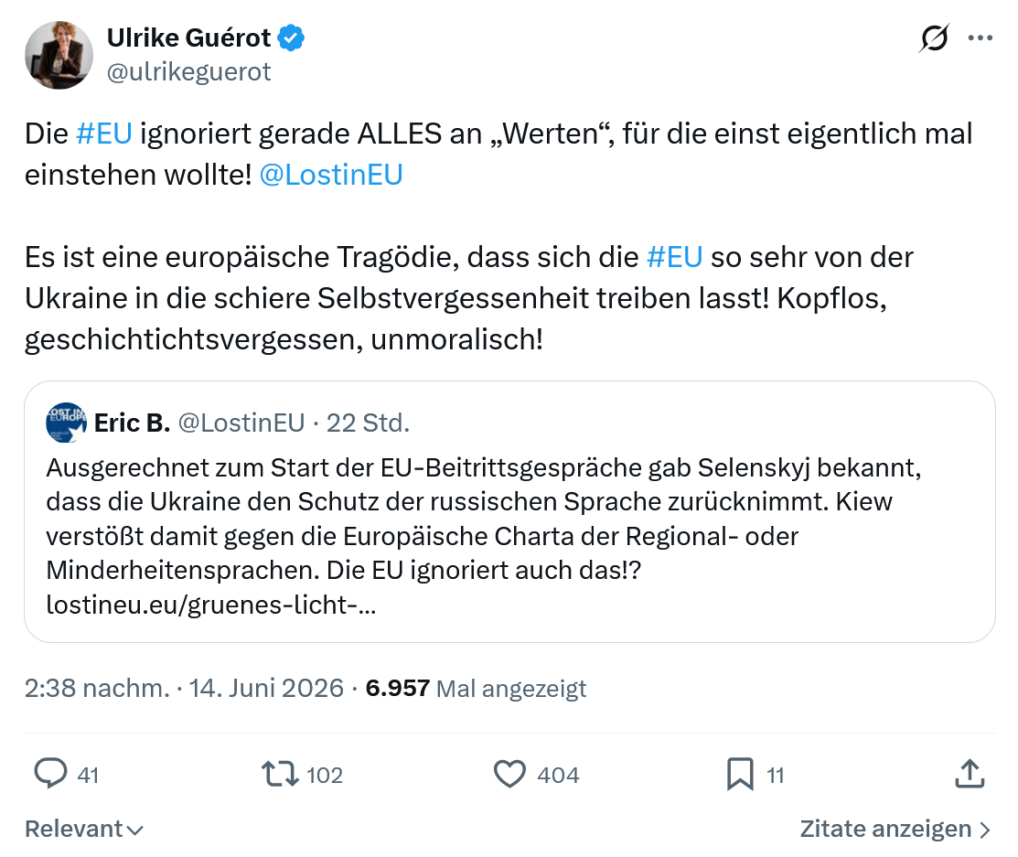 Ulrike Guérot: Die #EU ignoriert gerade ALLES an „Werten“…