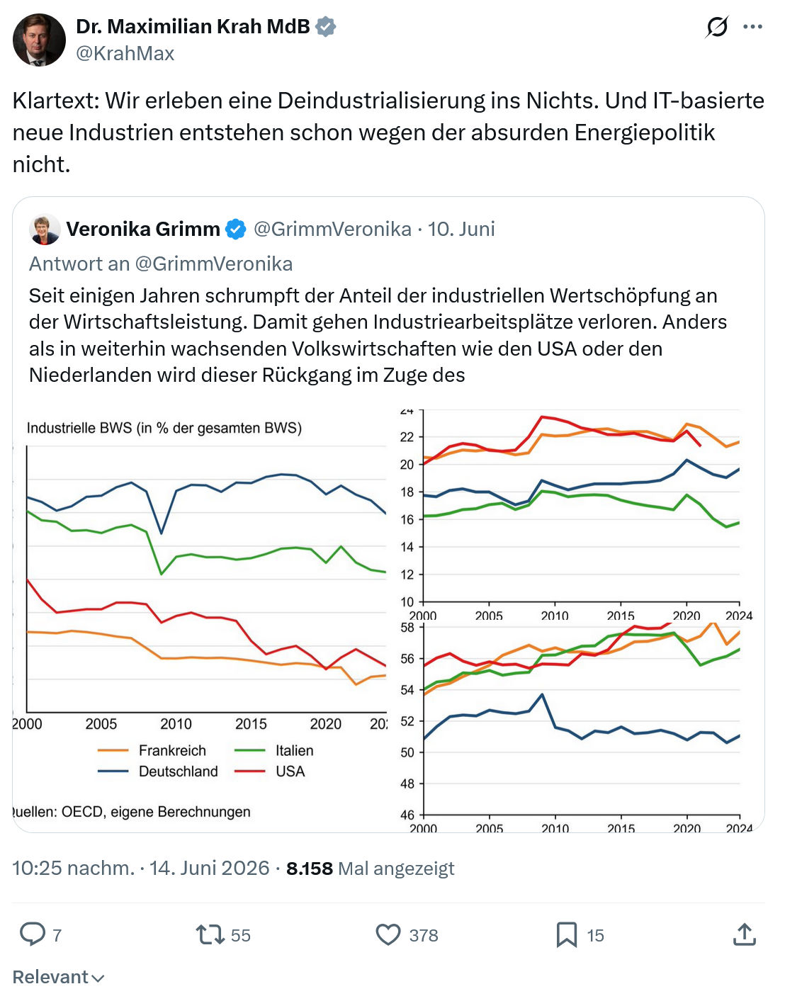 Maximilian Krah: Klartext: Wir erleben eine Deindustrialisierung…