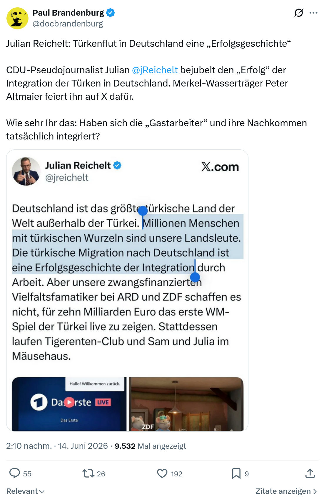 Paul Brandenburg: Julian Reichelt…