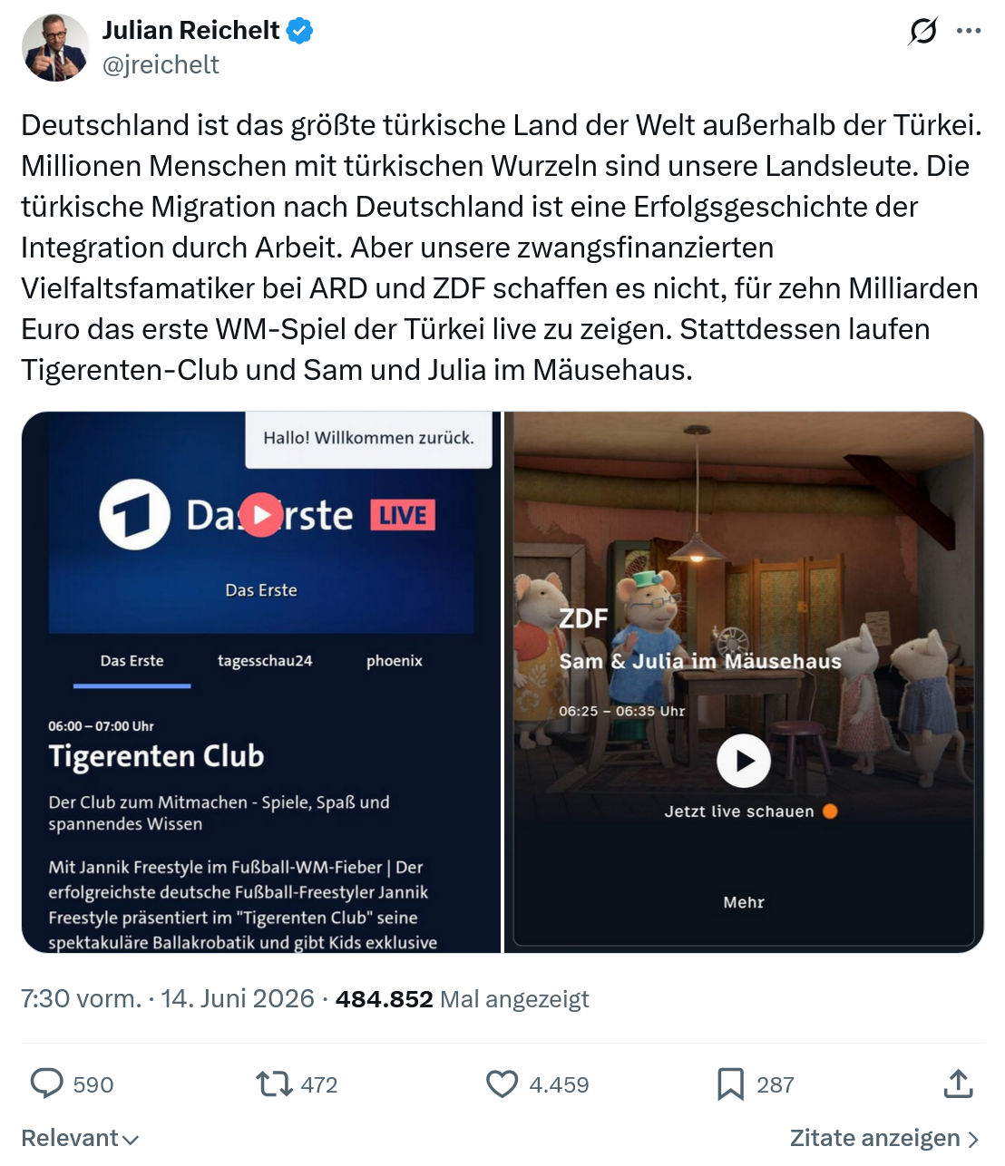Julian Reichelt: Deutschland ist das größte türkische…