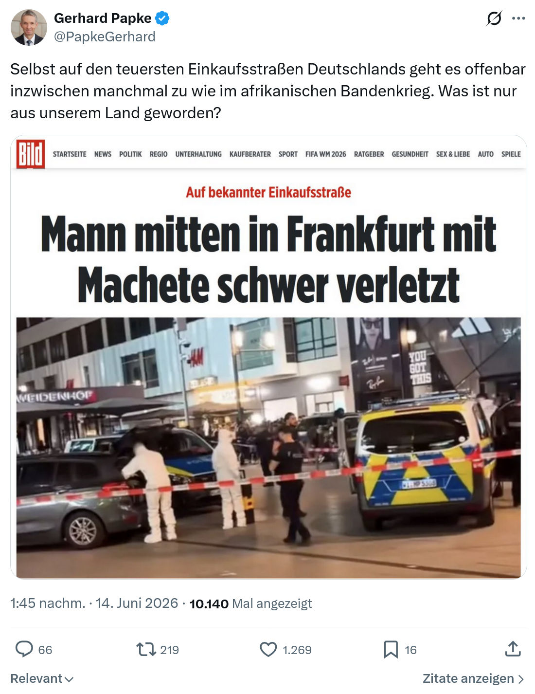 Gerhard Papke: Selbst auf den teuersten Einkaufsstraßen Deutschlands…