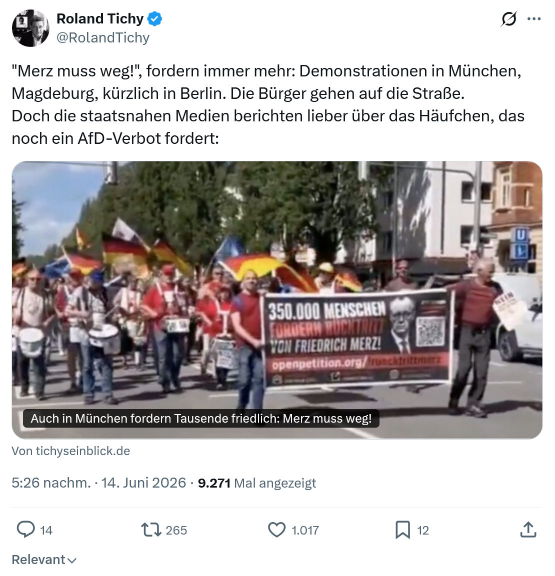 Roland Tichy: "Merz muss weg!"…