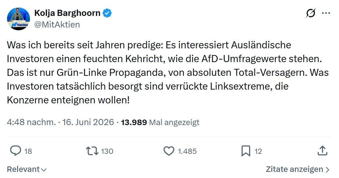 Kolja Barghoorn: Was ich bereits seit Jahren predige...