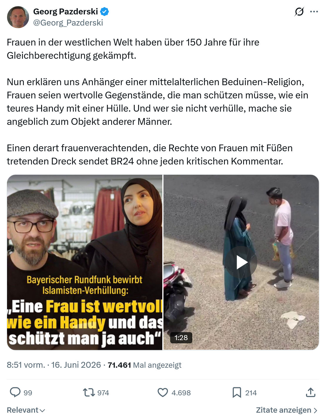 Georg Pazderski: Frauen in der westlichen Welt haben über ...
