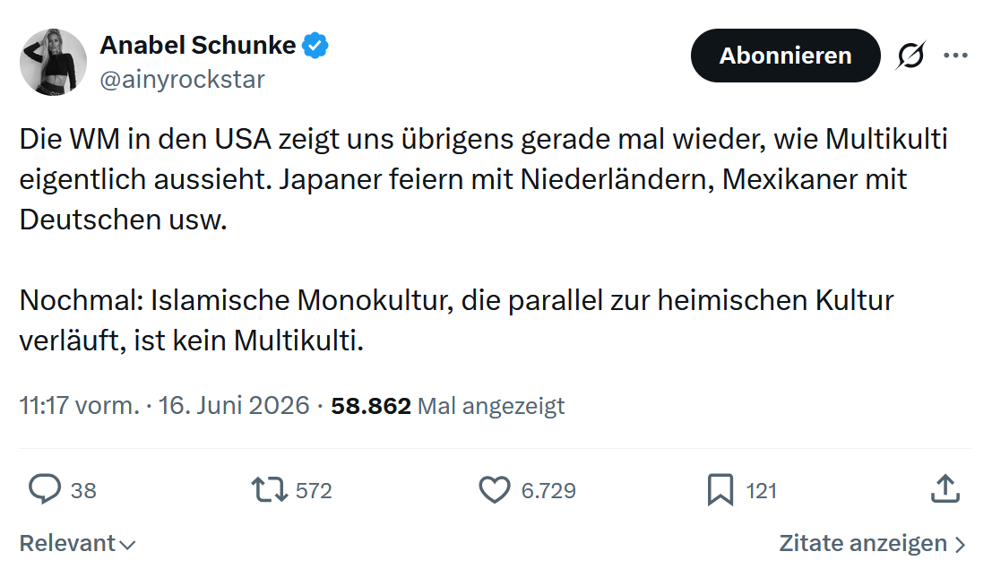 Anabel Schunke: Die WM in den USA zeigt uns...