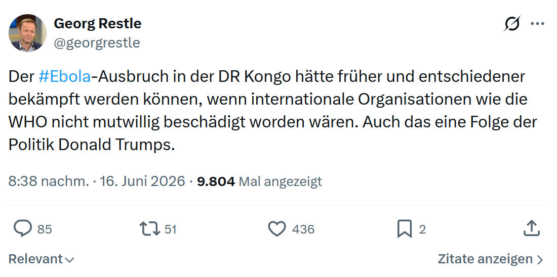 Georg Restle: Der #Ebola-Ausbruch in der DR Kongo