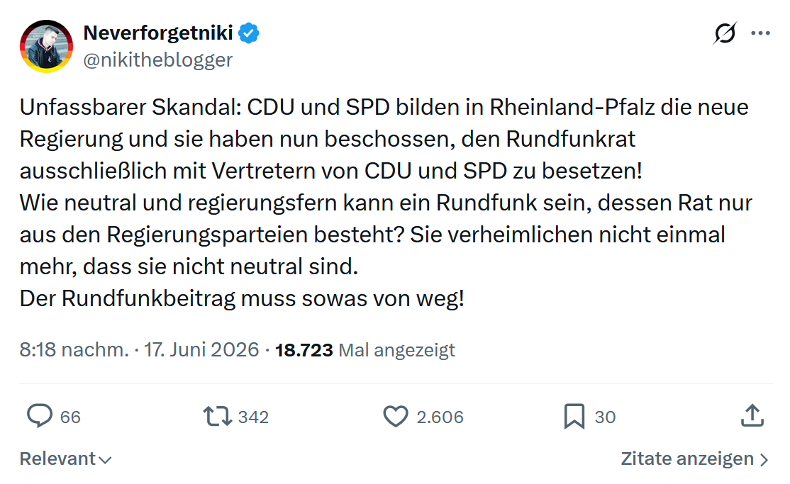 Neverforgetniki: Unfassbarer Skandal: CDU und SPD bilden...