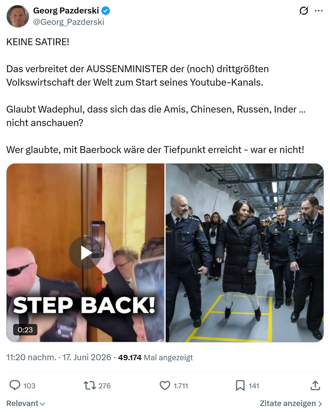 Georg Pazderski: KEINE SATIRE!  Das verbreitet der ...