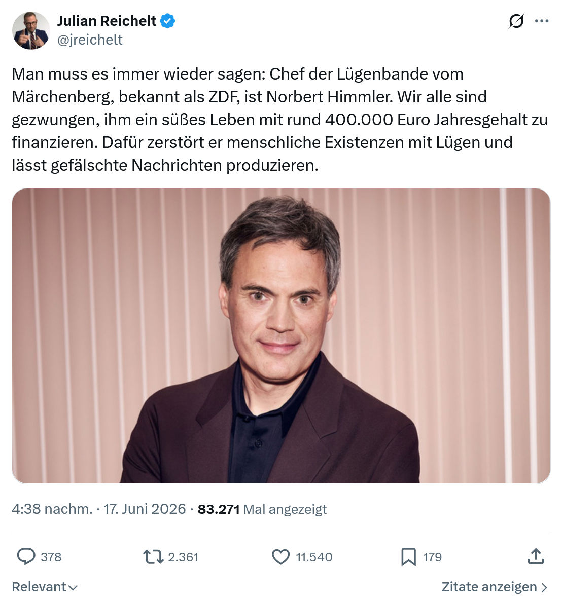 Julian Reichelt: Man muss es immer wieder sagen