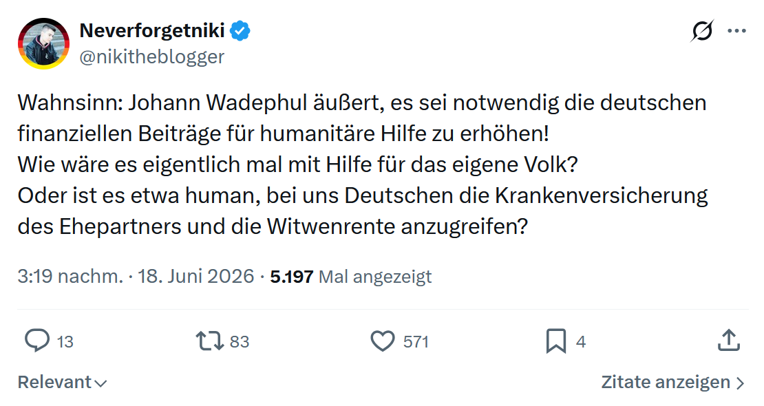 Neverforgetniki: Wahnsinn: Johann Wadephul äußert...