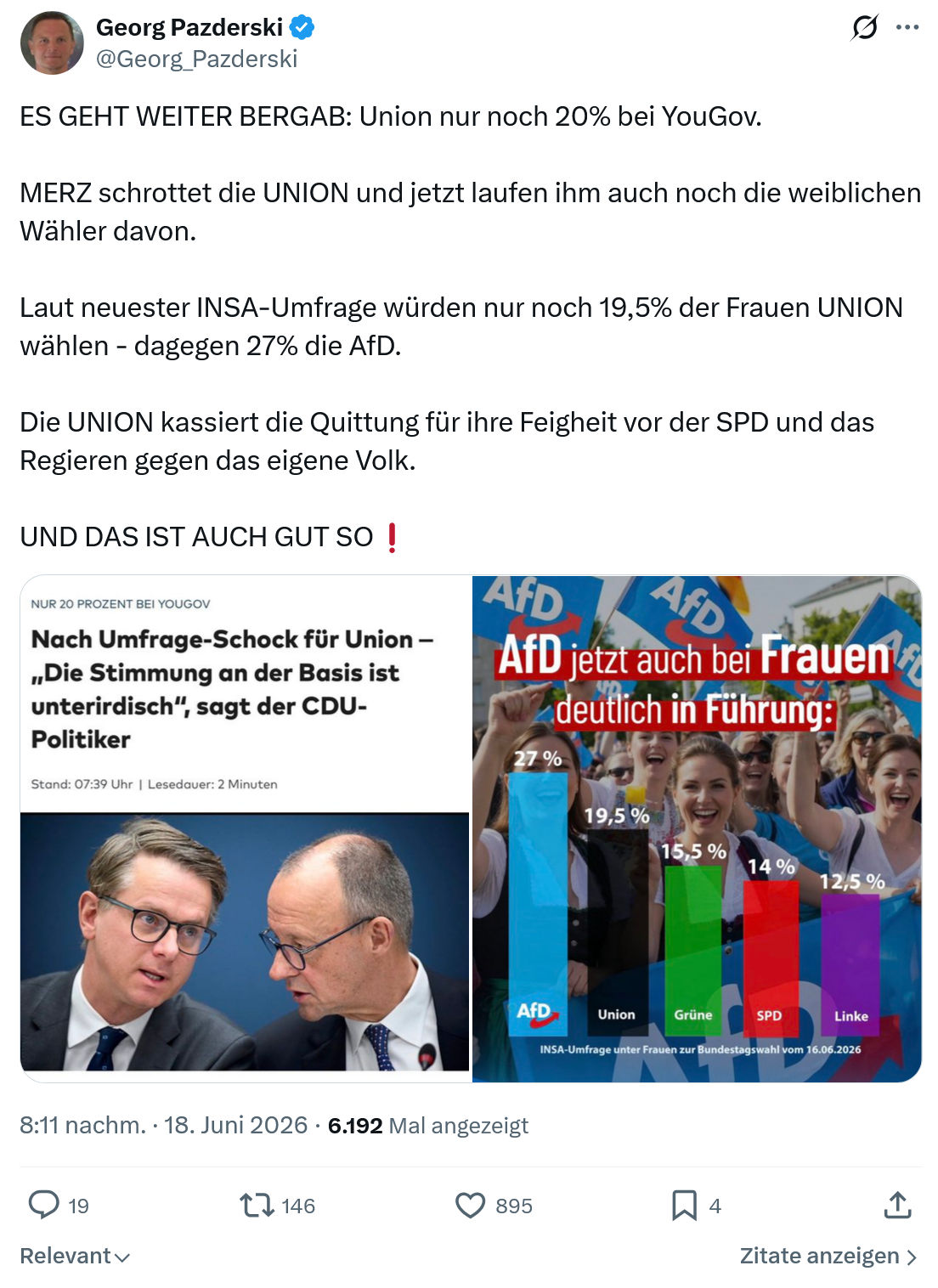 Georg Pazderski: ES GEHT WEITER BERGAB: Union ...