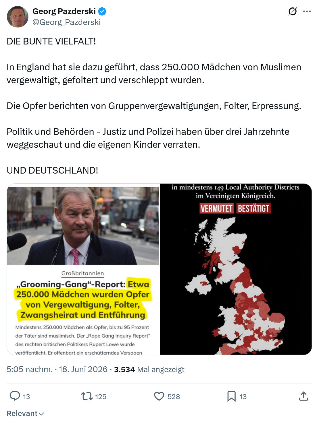 Georg Pazderski: DIE BUNTE VIELFALT!  In England...