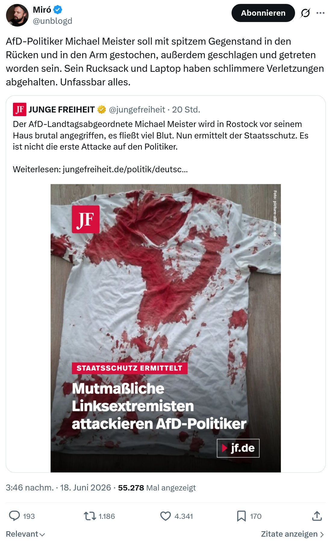 Miro Wolsfeld: AfD-Politiker Michael Meister soll...