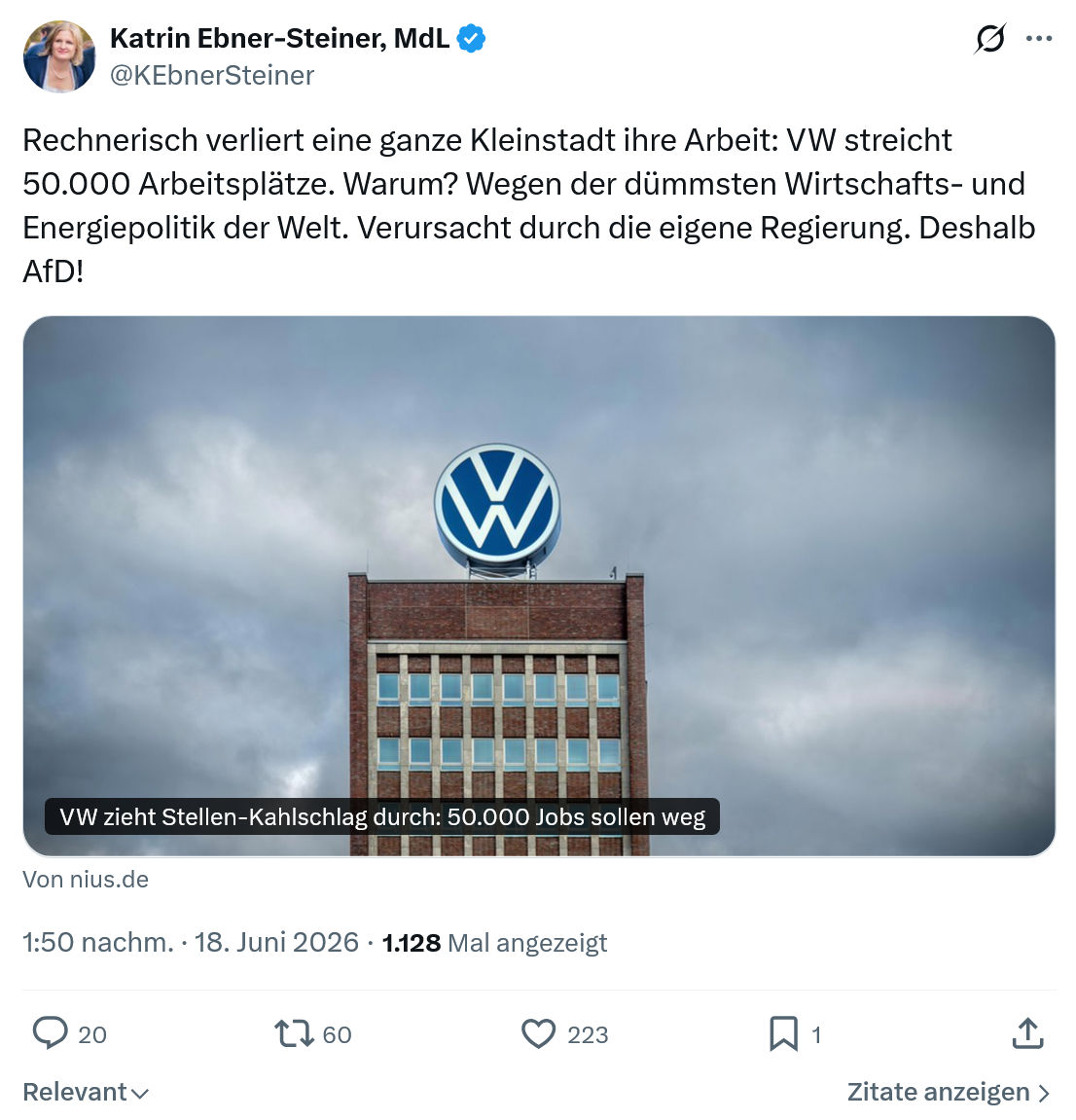 Katrin Ebner-Steiner: Rechnerisch verliert eine ganze Kleinstadt...