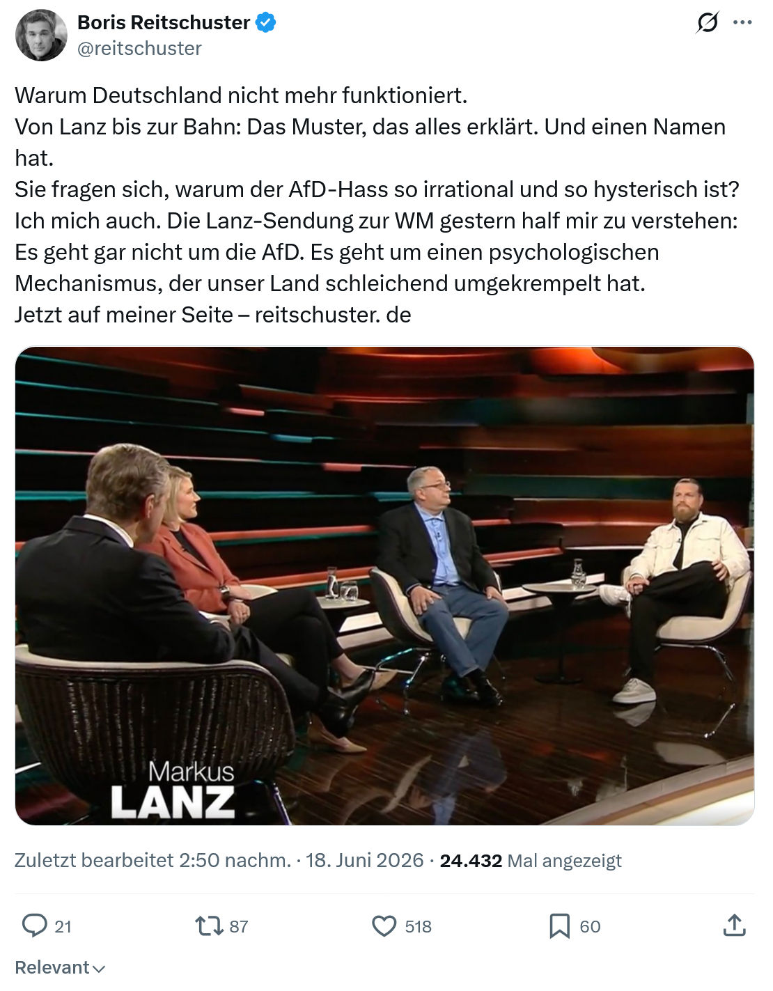 Boris Reitschuster: Warum Deutschland nicht mehr funktioniert...
